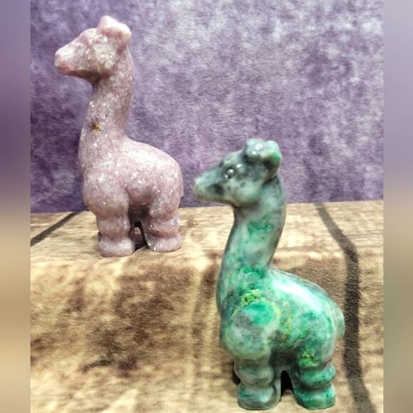 Lepidolite & Jade Baby Giraffe - Picture 1 of 14